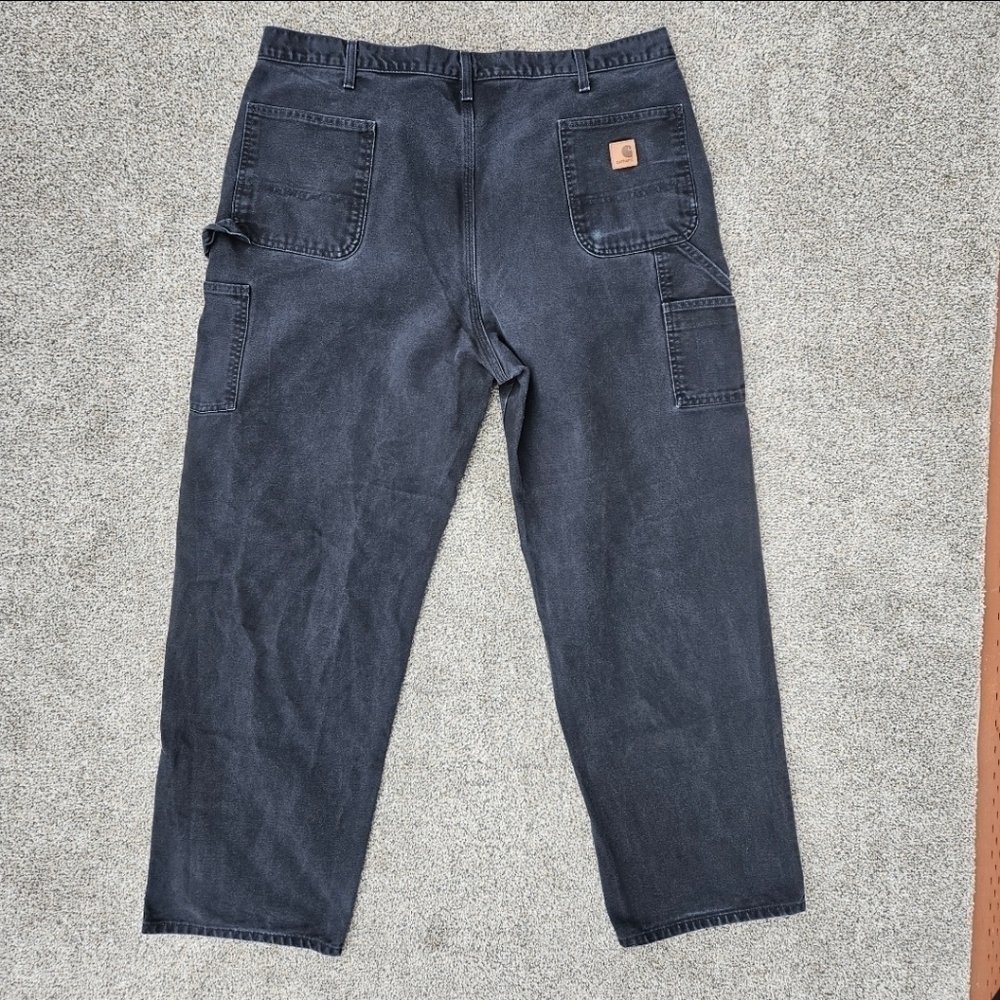 Carhartt Black Duck Canvas Carpenter Pants Original Dungaree Fit B11 BLK 44X34 - Picture 14 of 16